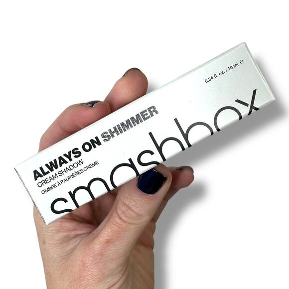 SMASHBOX NIB Always On Shimmer Primer Infused Cream Shadow In Charcoal Shimmer - Picture 5 of 9